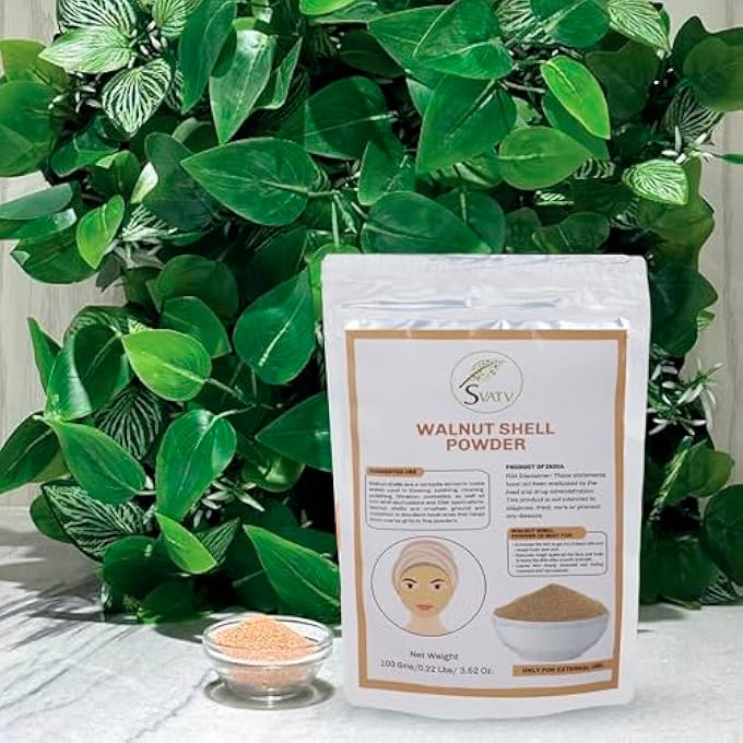 SVATV WALNUT SHELL POWDER (JUGLANS REGIA L.) FOR FACIAL SCRUB FORMULATION, LIGHTENING SKIN CARE, DARK SPOTS, DEEP CLEANSING NATURAL SKIN EXFOLIATOR FOR SKIN - 100 GRAMS - Image 2
